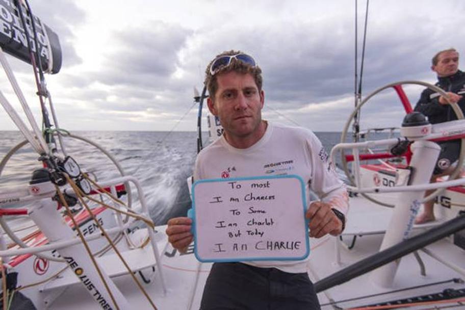 La solidariet dello skipper Charles Caudrelier durante Volvo Ocean Race